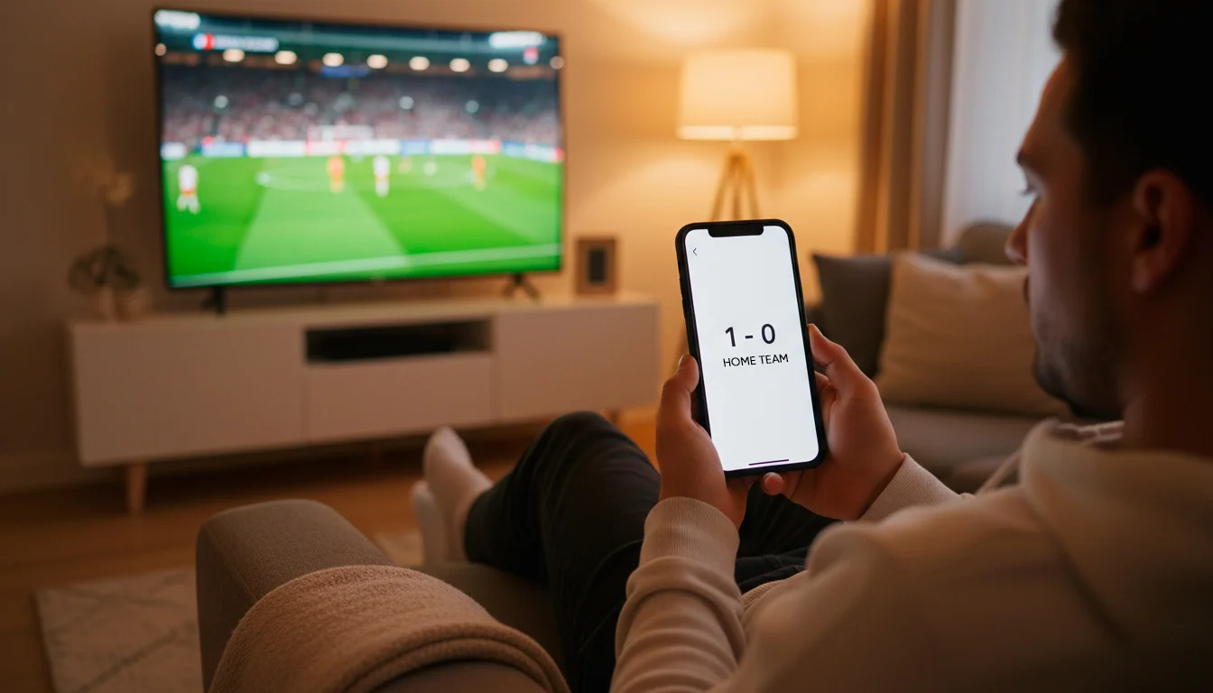 Scommesse live sul calcio da smartphone durante una partita