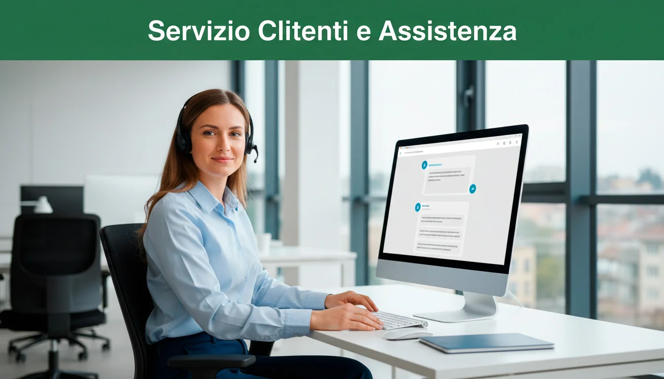 Operatore servizio clienti con cuffie che fornisce assistenza professionale